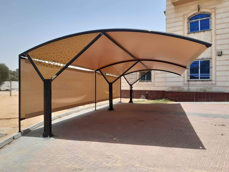 Mashrabiya-inspired Arch Design Car Parking Shade - Image 4